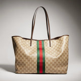 Dark Brown GG-Coated Canvas Large Tote Bag |874745 FAF79 8547