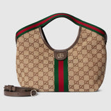 Dark Brown GG-Coated Canvas Small Tote Bag |860845 AAF8L 2547