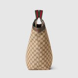 Large Dark Brown GG Canvas Tote Bag with Interwoven Double G Motif |853971 FAFFP 2547