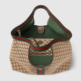 Large Dark Brown GG Canvas Tote Bag with Interwoven Double G Motif |853971 FAFFP 2547