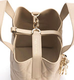 Toujours  Beige-Pink Vertical Tote Bag |M2835OSNW_M51U