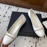 Women's White Patent Leather CC Chain Loafers |G38147 X56161 10601