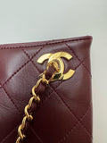 2026 Spring/Summer Collection Leather Shopping Bag/Tote Bag in Burgundy Lambskin |AS6241 B24030 U7793