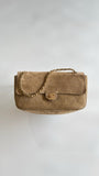 Souplissimo Dark Beige Suede Oversized Flap Bag |AS6281-B24009-U9390