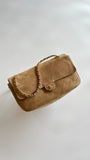 Souplissimo Dark Beige Suede Oversized Flap Bag |AS6281-B24009-U9390