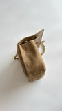 Souplissimo Dark Beige Suede Oversized Flap Bag |AS6281-B24009-U9390