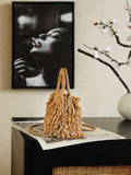 Spring/Summer 2026 Collection Mini Tote Bag in Dark Beige Raffia-Effect Woven Fabric| AS4416 B23791 U5552