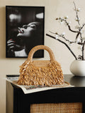 Spring/Summer 2026 Collection Mini Tote Bag in Dark Beige Raffia-Effect Woven Fabric| AS4416 B23791 U5552