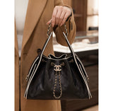 Panda-Print Color-Block Small Bucket Bag| AS5293 B20304 94305