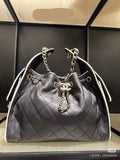 Panda-Print Color-Block Small Bucket Bag| AS5293 B20304 94305
