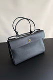 Large Shopping Bag - Black Premium Grained Calfskin Tote| AS6289 B24248 94305