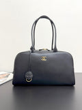 Large Bowling Bag, Black Full-Grain Calfskin|AS6211 B23874 94305
