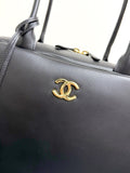 Large Bowling Bag, Black Full-Grain Calfskin|AS6211 B23874 94305