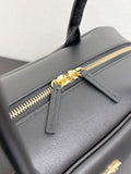Large Bowling Bag, Black Full-Grain Calfskin|AS6211 B23874 94305