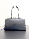 Large Bowling Bag, Black Full-Grain Calfskin|AS6211 B23874 94305