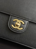Preppy Coco Small Flap Bag in Black Shiny Grained Calfskin| AS6130 B23483 94305