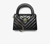 Mini Shopping Bag in Black Shiny Lambskin |AS4416 B23757 94305