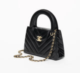 Mini Shopping Bag in Black Shiny Lambskin |AS4416 B23757 94305