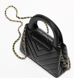 Mini Shopping Bag in Black Shiny Lambskin |AS4416 B23757 94305