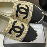 Women's Yellow Tweed Double C Logo Boat Shoes G29762