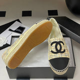 Women's Yellow Tweed Double C Logo Boat Shoes G29762