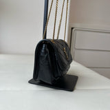 Niki Mini Chain Bag in Black Vintage Waxed Leather |8460870EN071000