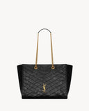 Medium Niki Tote Bag, Black Distressed Vintage Cowhide Leather| 8711510EN071000
