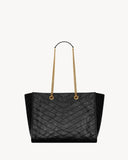 Medium Niki Tote Bag, Black Distressed Vintage Cowhide Leather| 8711510EN071000
