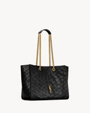 Medium Niki Tote Bag, Black Distressed Vintage Cowhide Leather| 8711510EN071000