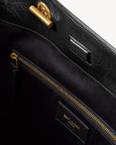 Medium Niki Tote Bag, Black Distressed Vintage Cowhide Leather| 8711510EN071000