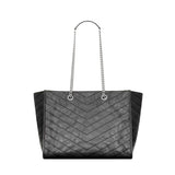 Niki Tote Bag in Black Vintage-Finished Crinkled Calfskin| 8711510EN041000