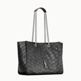Niki Tote Bag in Black Vintage-Finished Crinkled Calfskin| 8711510EN041000