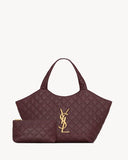 ICARE Burgundy Quilted Lambskin Extra-Large Tote Bag |858191AAANG6195