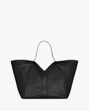 Large Y Tote Bag, Black Grained Calfskin 820672AAEIF1000