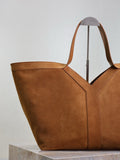 Y Dark Caramel Suede Tote Bag |817602C0X0W2924