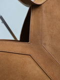 Y Dark Caramel Suede Tote Bag |817602C0X0W2924