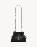 Jamie Black Lambskin Drawstring Shoulder Bag| 862712AAB321000