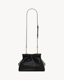 Jamie Black Lambskin Drawstring Shoulder Bag| 862712AAB321000