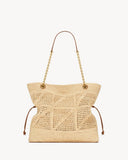 Jamie Beige Raffia Woven Tote Bag| 838876GAAFY2791