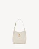 Small Le 5 à 7 Supple Ivory White Leather Shoulder Bag |713938AAAUQ9207