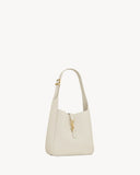 Large Le 5 à 7 Supple Ivory White Leather Shoulder Bag |753837AAAUQ9207