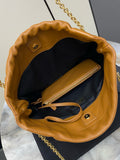 Jamie 4.3 Pochon Caramel-Colored Lambskin Drawstring Bucket Bag |809824AAB322186