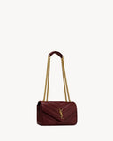 Loulou Series Medium Deep Burgundy Lambskin Shoulder Bag |801439AAEAX6197