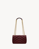 Loulou Series Medium Deep Burgundy Lambskin Shoulder Bag |801439AAEAX6197