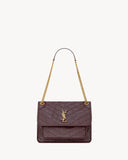 Niki Medium Burgundy Vintage Leather Shoulder Bag |633184 0EN07 6195