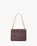Niki Medium Burgundy Vintage Leather Shoulder Bag |633184 0EN07 6195