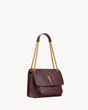 Niki Medium Burgundy Vintage Leather Shoulder Bag |633184 0EN07 6195