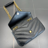 Loulou Small Black Quilted Lambskin Handbag |801437AAEAX1000