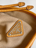 Beige Medium Linen and Leather Handbag| 1BA426_P0E_F032T_V_OTM