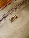 Beige Medium Linen and Leather Handbag| 1BA426_P0E_F032T_V_OTM